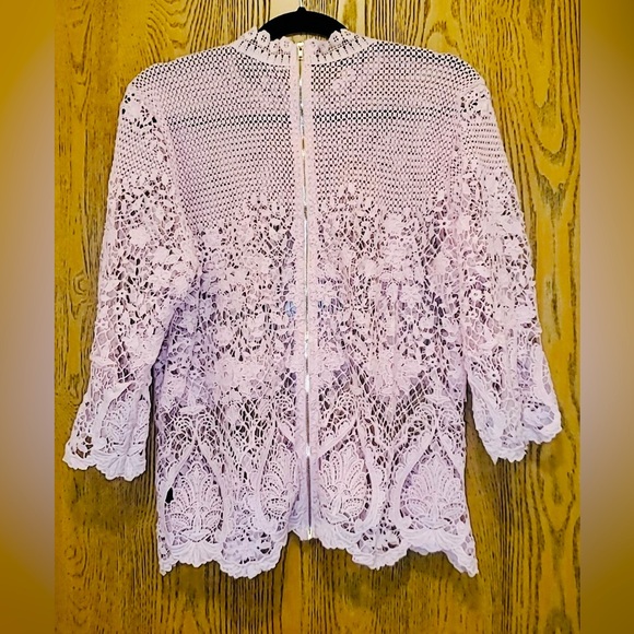 Bold Elements Pink Lace Blouse | EUC | XXL | 3/4 Sleeves - Picture 2 of 10